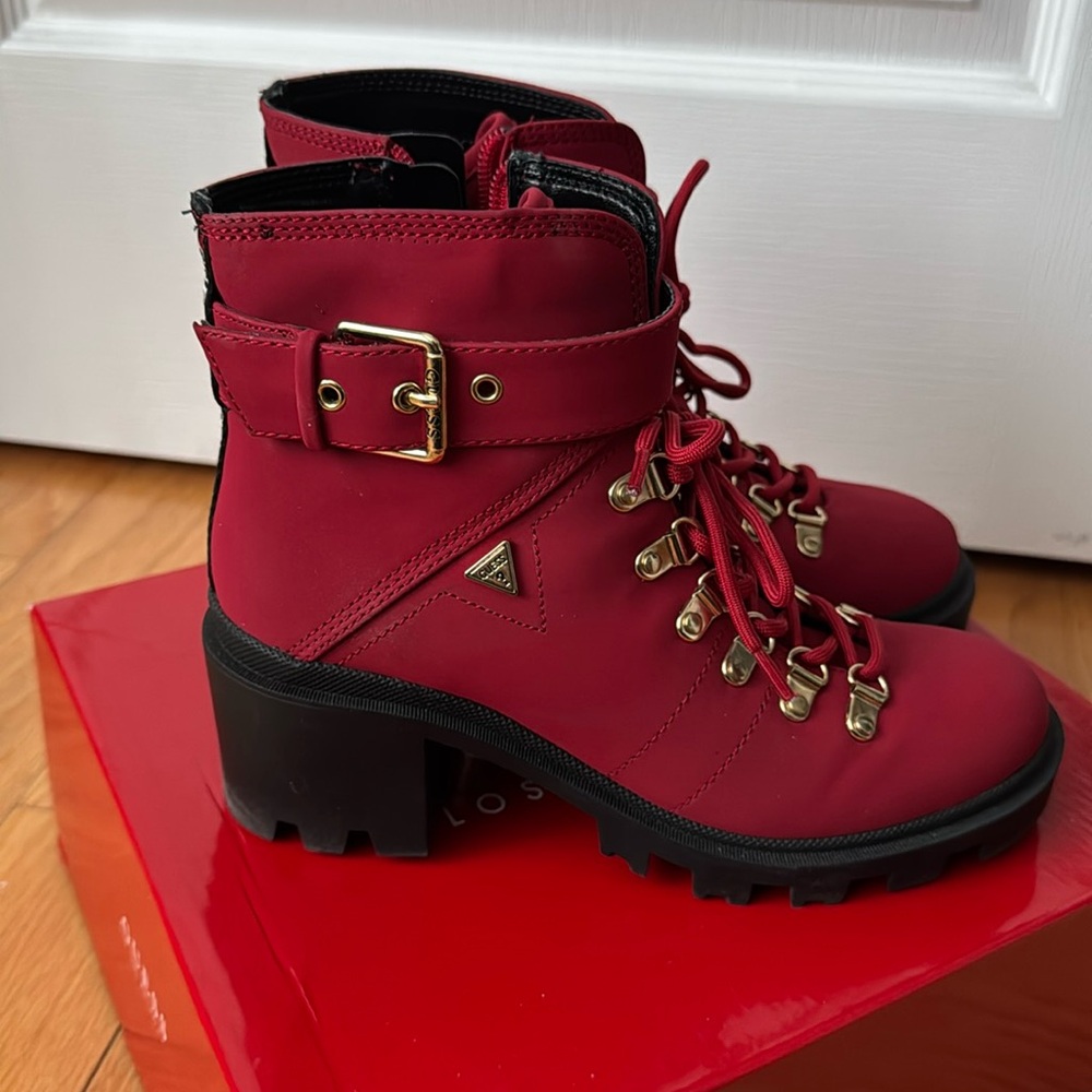 Red Guess Ankle Boots Women’s US size 6